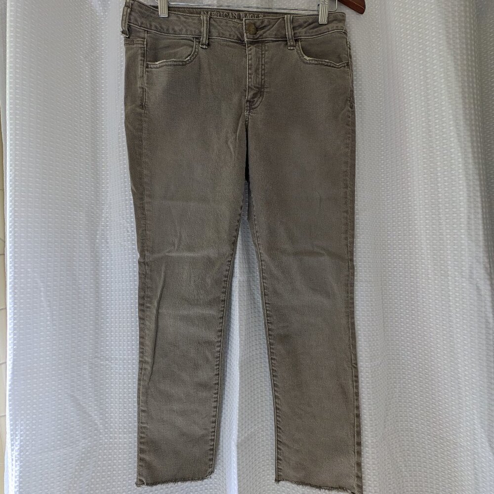 American Eagle Super Stretch Ankle Jeans Jeggings | Women's 10 | Greige/taupe